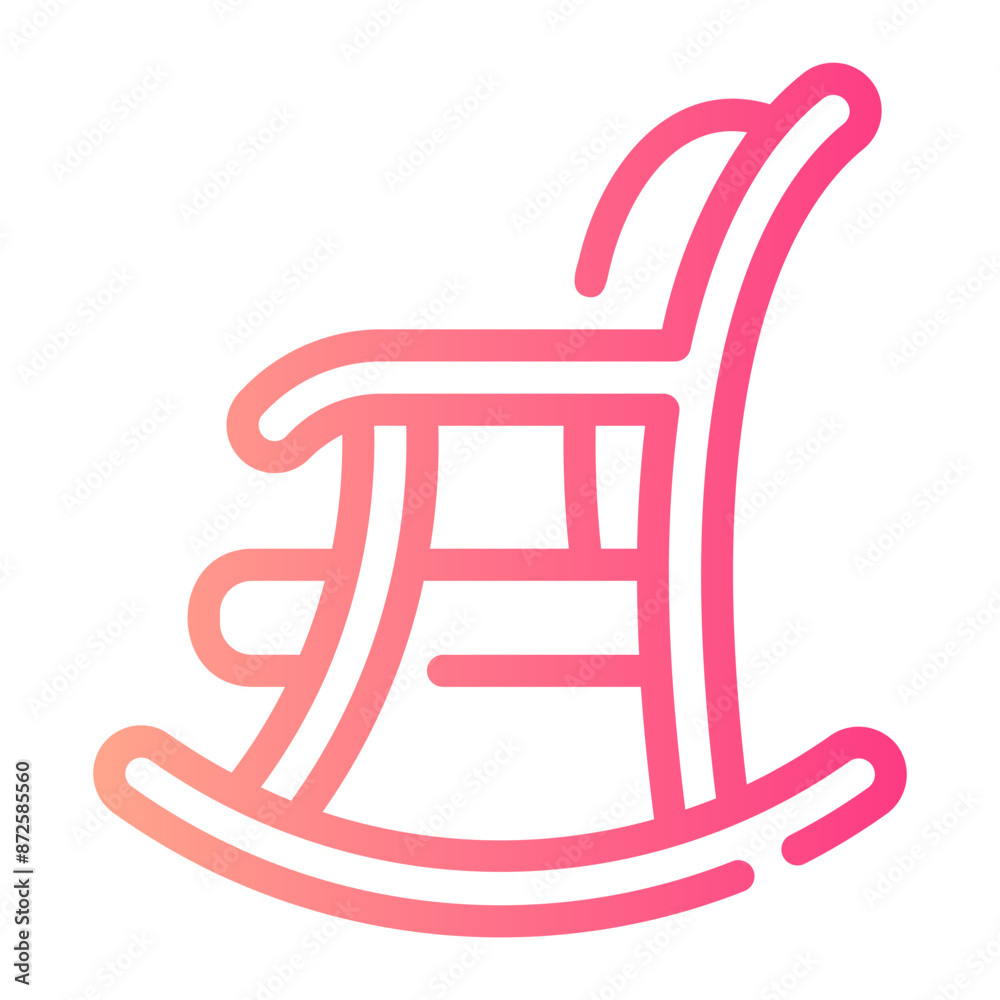 rocking chair Line Gradient Icon rocking chair Line Gradient Icon