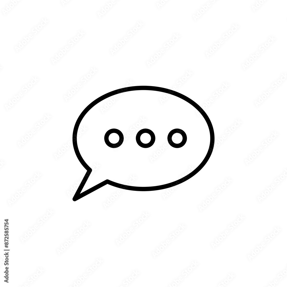 Speech bubble icon. simple flat linear illustration for web and app on white background..eps Speech bubble icon. simple flat linear illustration for web and app on white background..eps