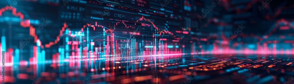 Vibrant digital art illustrating cryptocurrency and stock market trends for finance enthusiasts. Vibrant digital art illustrating cryptocurrency and stock market trends for finance enthusiasts.