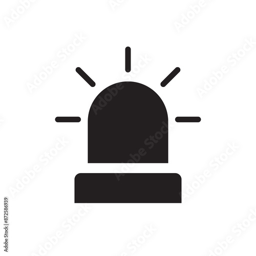 Flasher siren vector icon.  Alarm signal simple black flat trendy style illustration for web and app on white background..eps