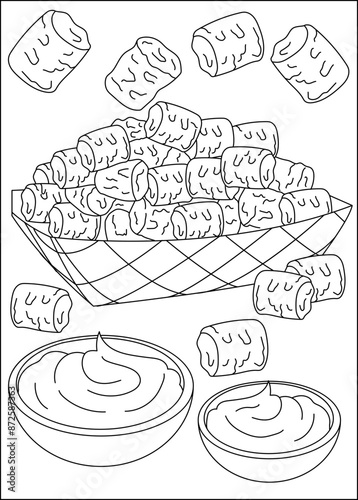 tater food dish coloring book page
