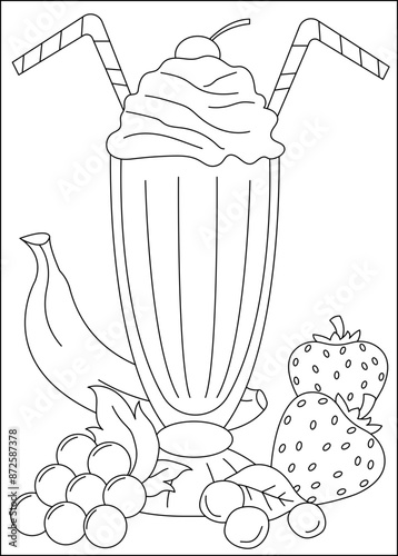float food dish coloring book page