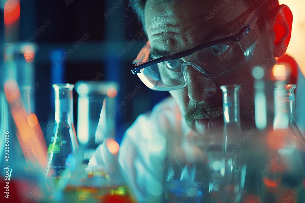 Chemist conducting experiments on infectious pathogens selective focus, copy space infectious disease, ethereal, Multilayer, stateoftheart lab backdrop Chemist conducting experiments on infectious pathogens selective focus, copy space infectious disease, ethereal, Multilayer, stateoftheart lab backdrop