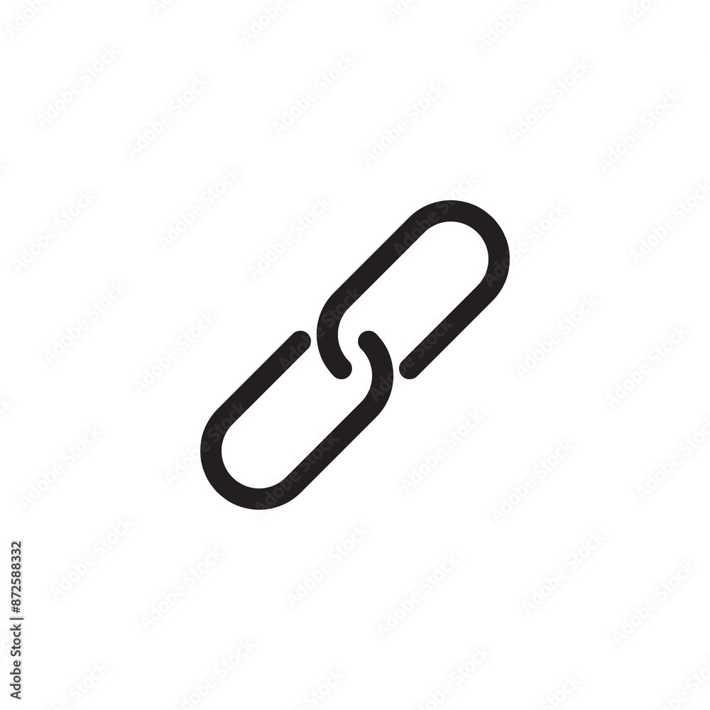 Link line icon, Chain symbol flat black trendy style illustration for web and app on white background..eps Link line icon, Chain symbol flat black trendy style illustration for web and app on white background..eps