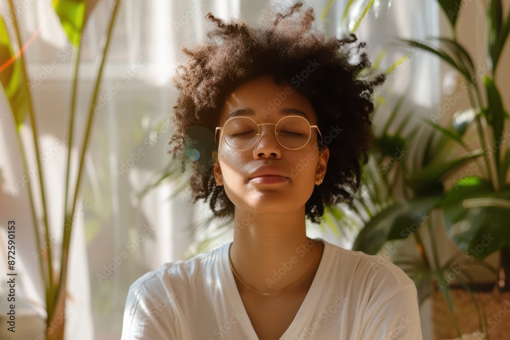 Mindful Gen Z: Young Person Engaged in Guided Meditation and Self-Care Ritual at Home