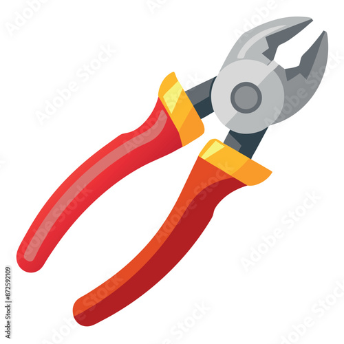 Vector illustration of pliers on white