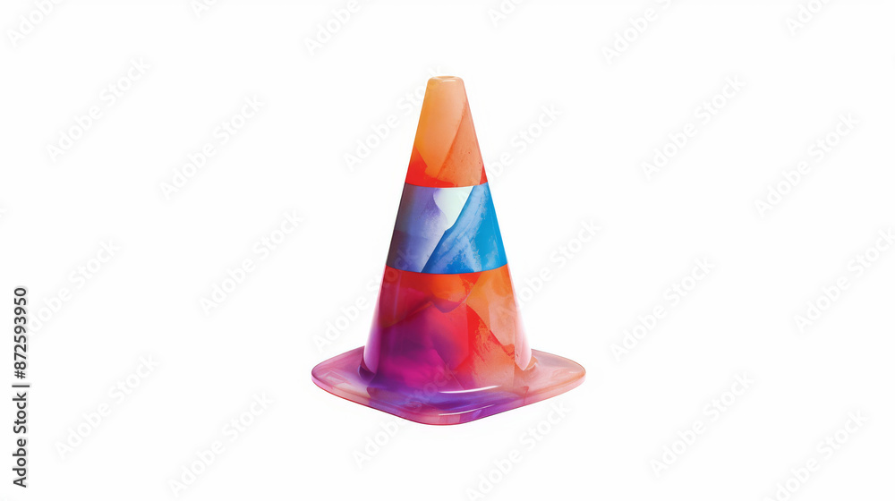 A traffic cone icon displayed alone on a white background. A traffic cone icon displayed alone on a white background.