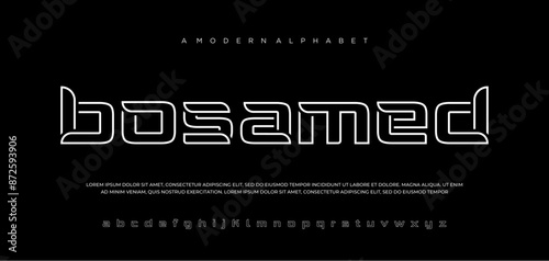 Abstract sport modern alphabet fonts sport digital game music future creative font