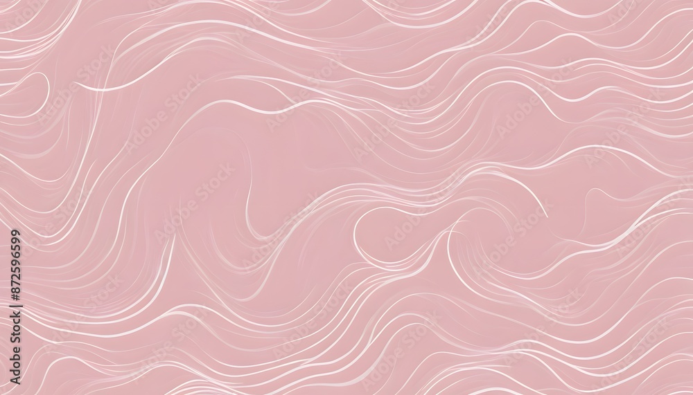Abstract Pink and White Wavy Lines Background