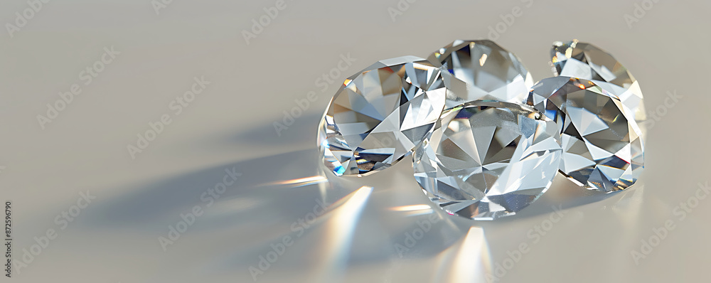 A stunning 3D illustration showcasing a group of Sparkling brilliant round cut diamonds background. A stunning 3D illustration showcasing a group of Sparkling brilliant round cut diamonds background.
