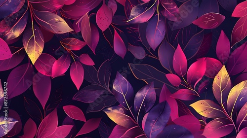 Elegant floral pattern in rich jewel tones exuding sophistication, luxurious, ornate, design