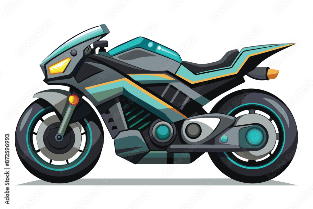 futuristic motorcycle vector illustration on white background futuristic motorcycle vector illustration on white background