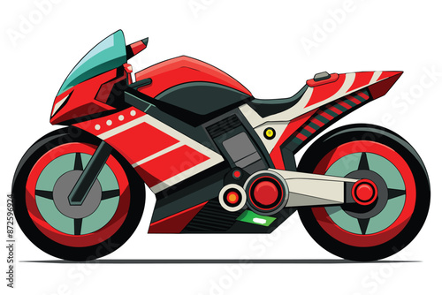 futuristic motorcycle vector illustration on white background