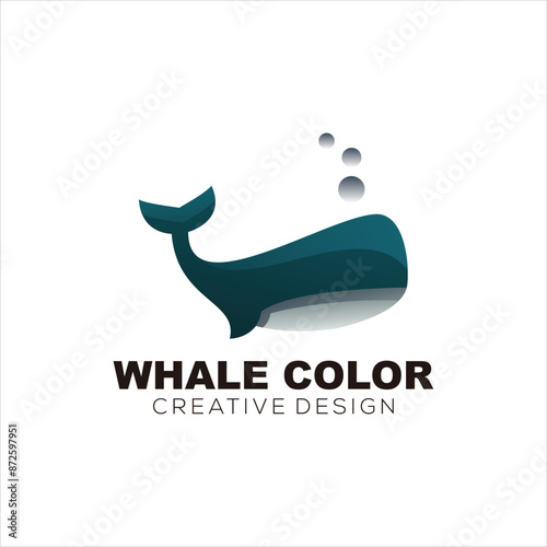 whale logo mascot vector design