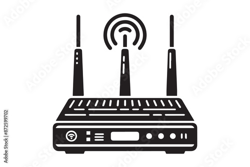 Wi-Fi Router Icon silhouette Vector Illustration art