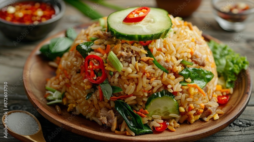 Delicious Fried Rice with Cucumber and Chili Delicious Fried Rice with Cucumber and Chili