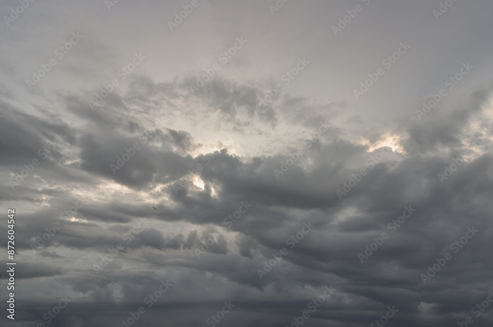 Obraz premium Amazing clouds like a heaven for background wallpaper and texture. The sky is being covered with fluffy white clouds, Concept idea of Imaginative clouds nature, Nature abstract composition, Space for 