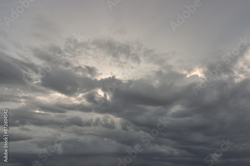 Amazing clouds like a heaven for background wallpaper and texture. The sky is being covered with fluffy white clouds, Concept idea of Imaginative clouds nature, Nature abstract composition, Space for  photo