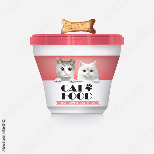 Design a ready-made food bowl for cats.