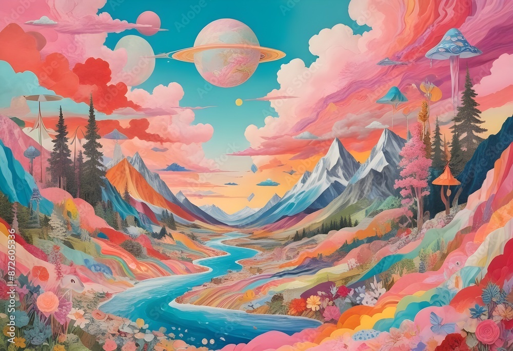 dreamlike colorful landscape dreamlike colorful landscape