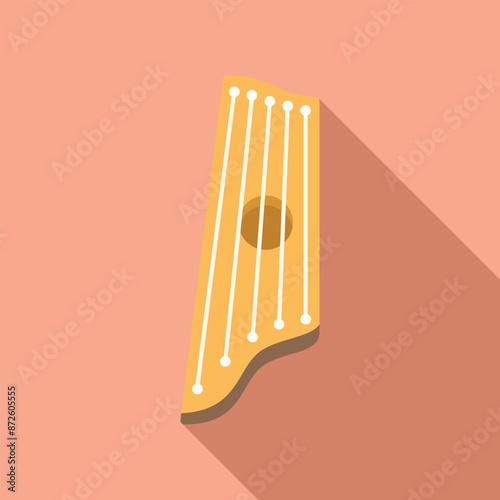 Illustration featuring a gusli, a traditional slavic stringed musical instrument