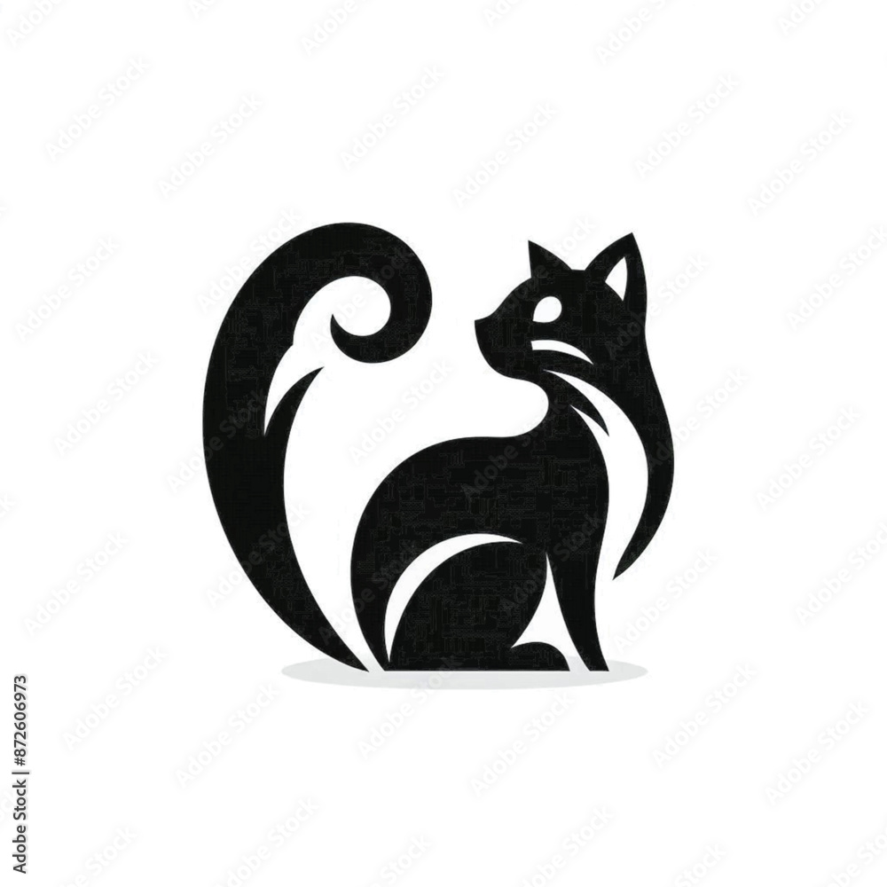 Cat logo icon silhouette vector style with white background Cat logo icon silhouette vector style with white background