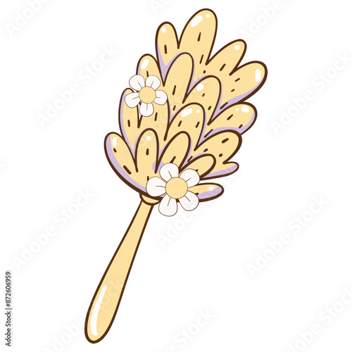 Illustration of Feather Duster cartoon doodle retro groovy