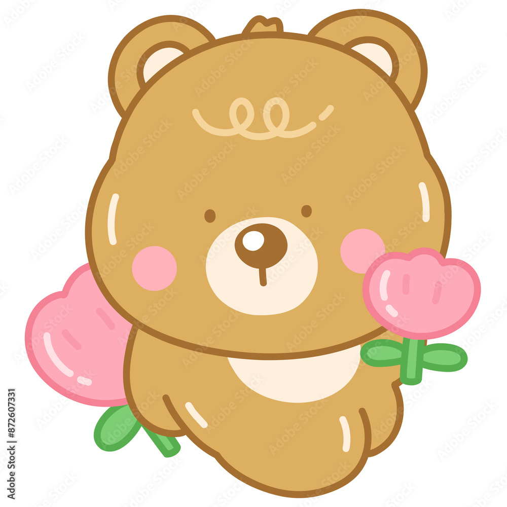 teddy bear with flowers