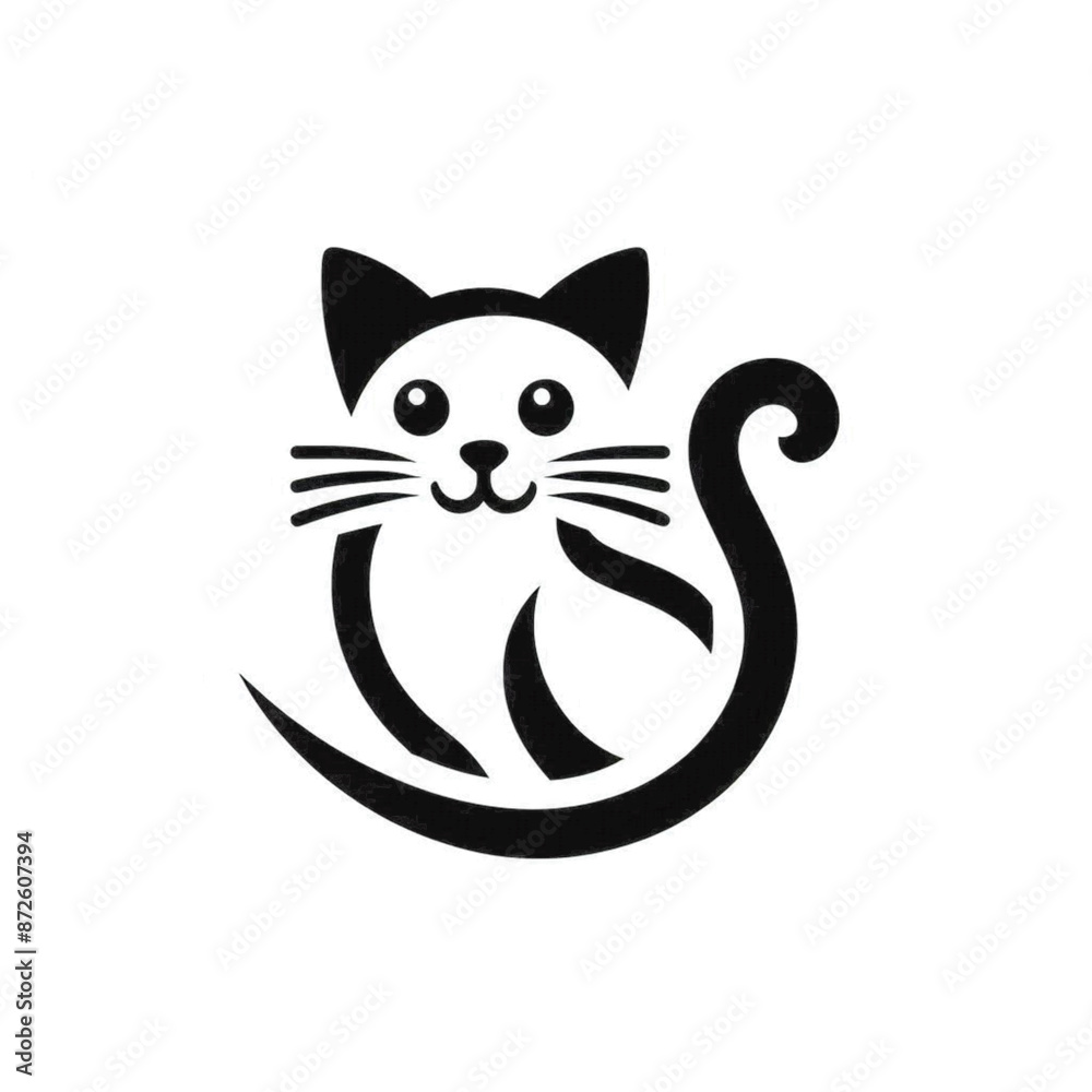 Cat logo icon silhouette vector style with white background Cat logo icon silhouette vector style with white background
