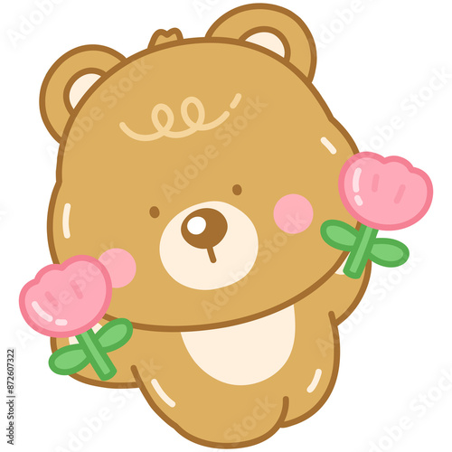 teddy bear with flowers