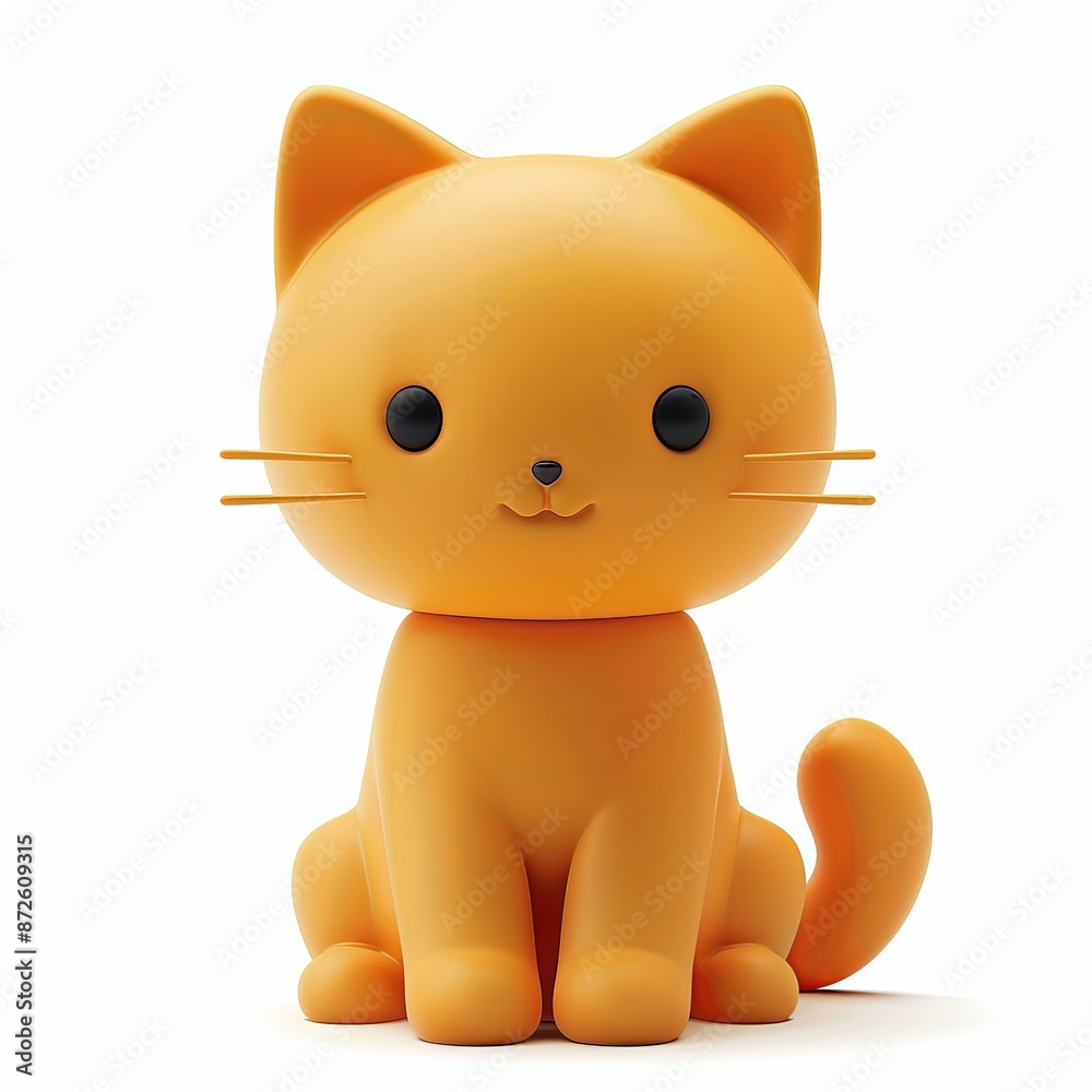 3D Illustration of a Cute Cartoon Cat - Adorable Pet Icon 3D Illustration of a Cute Cartoon Cat - Adorable Pet Icon