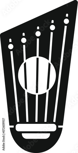 Black silhouette of a psaltery, a stringed musical instrument played by plucking
