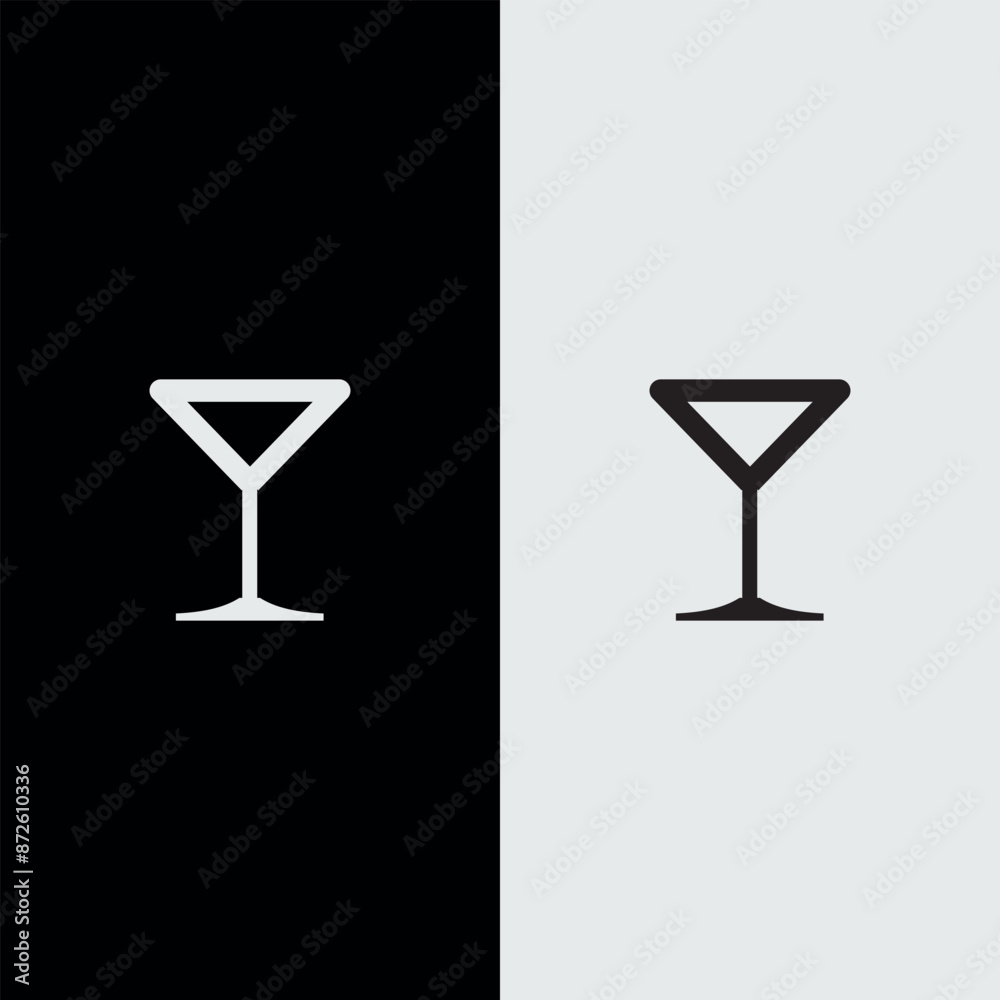 Martini glass icon, vector. Two-tone version on black and white background
Martini glass icon, vector. Two-tone version on black and white background