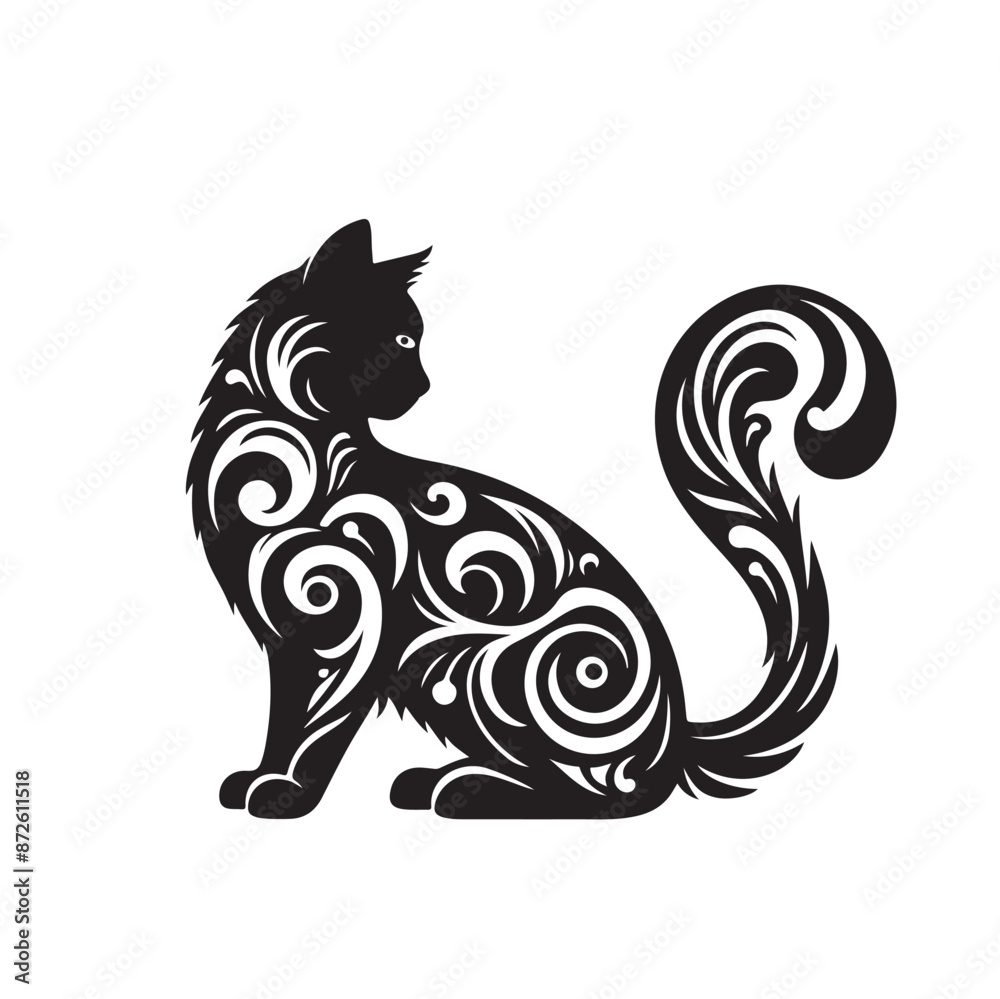 Cat vector silhouette design illustrator. Cat vector silhouette design illustrator.