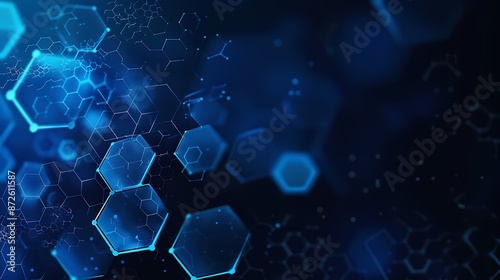 Abstract blue technology hexagonal background, futuristic, digital, design