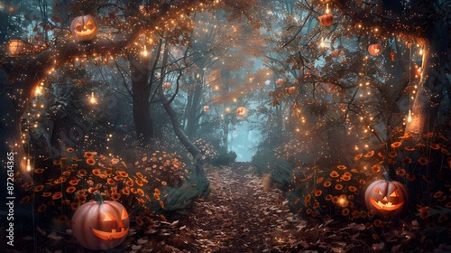 Enchanted Autumn Forest Pat...