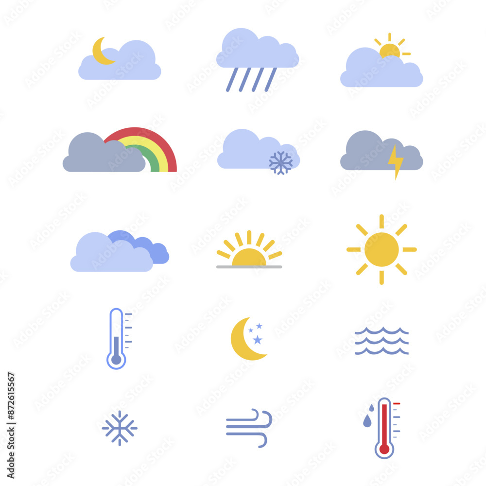 Ilustration vector weather icon Ilustration vector weather icon
