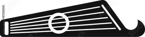Black simple icon of a gusli, a traditional russian stringed musical instrument
