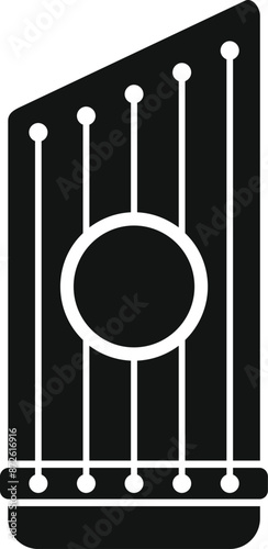 Simple solid design of a stringed folk musical instrument representing russian culture