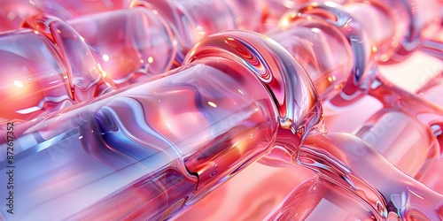 Random mechanical widgets, minimalist abstract, oil slick render, anisotropic metal, crystal and glass 