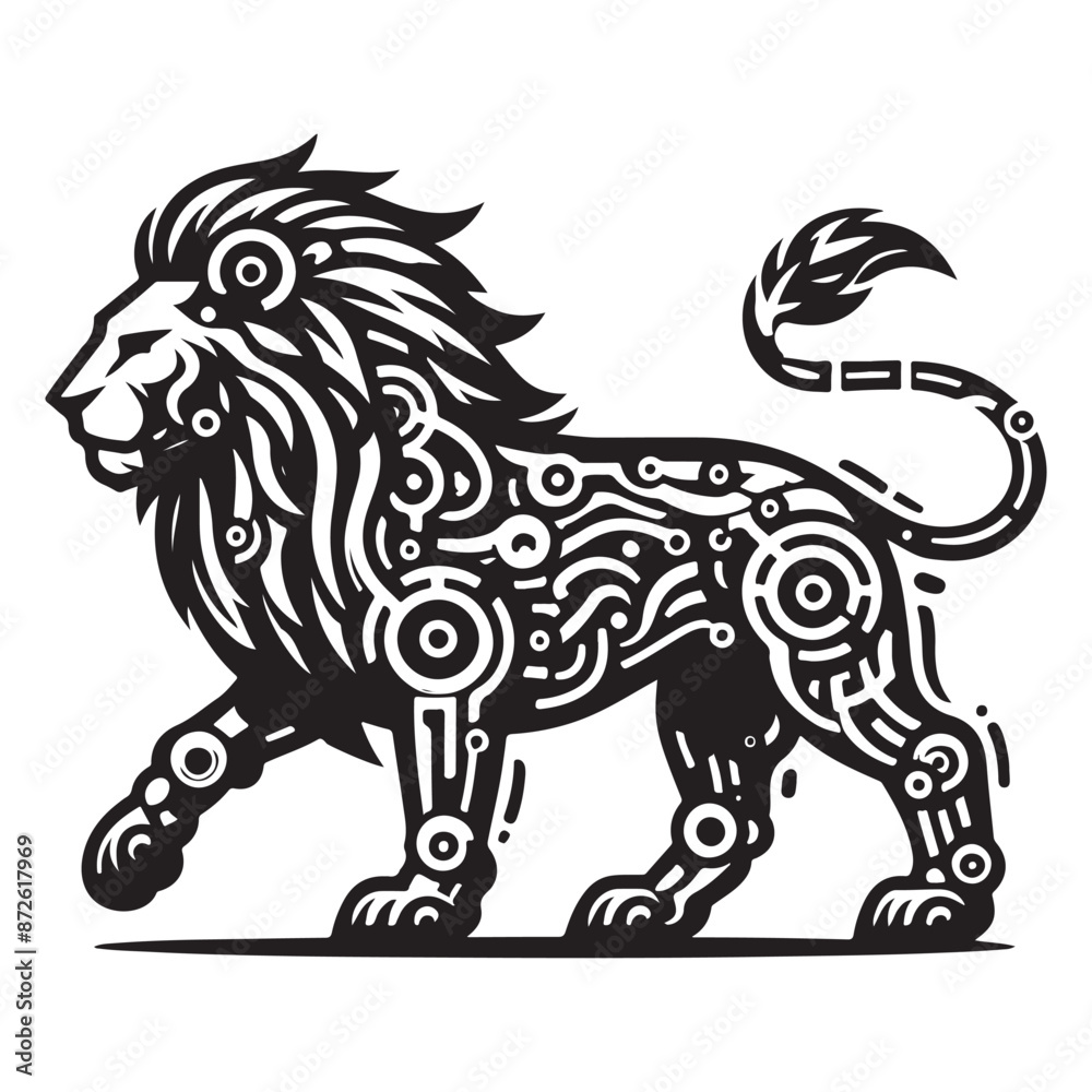 Lion silhouette vector and icon