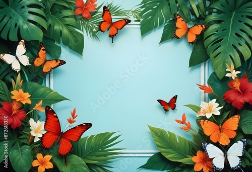 Watercolor botanical flowers background 