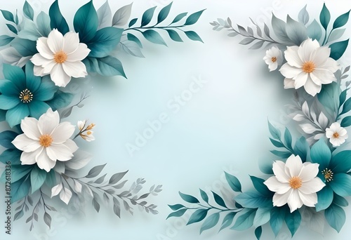 Watercolor botanical flowers background 