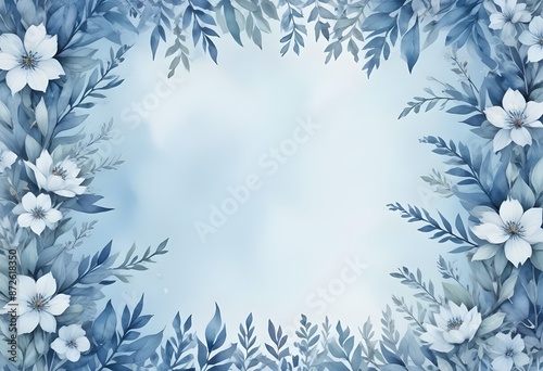 Watercolor botanical flowers background 