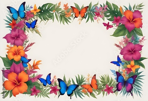 Watercolor botanical flowers background 