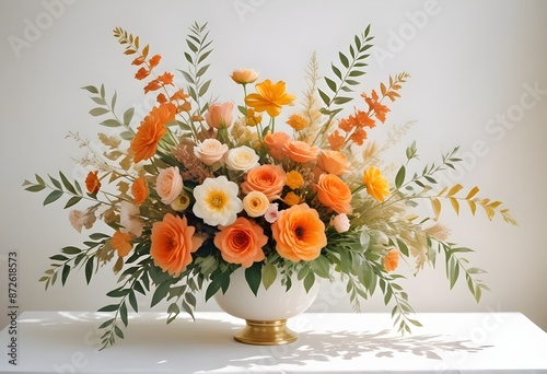 Watercolor botanical flowers background 