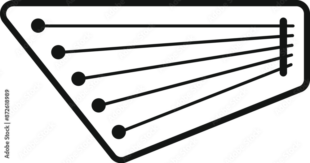 Gusli musical instrument being played top view icon outline vector Gusli musical instrument being played top view icon outline vector