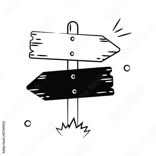 Grab this amazing vector of signpost in modern style, direction board or information board icon