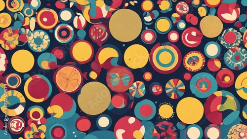 Pop art animated background, minimal motion design esthetic