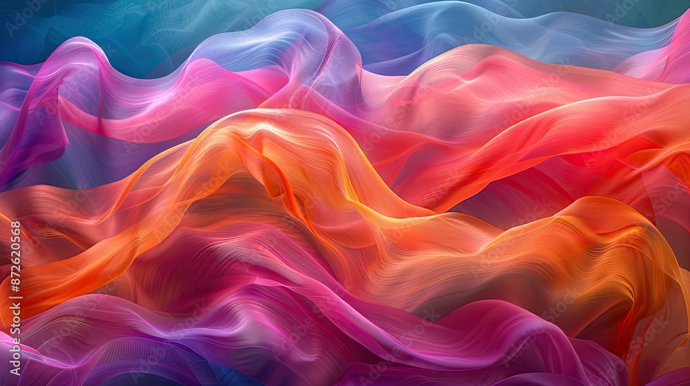 Dynamic waves of vibrant abstract colors